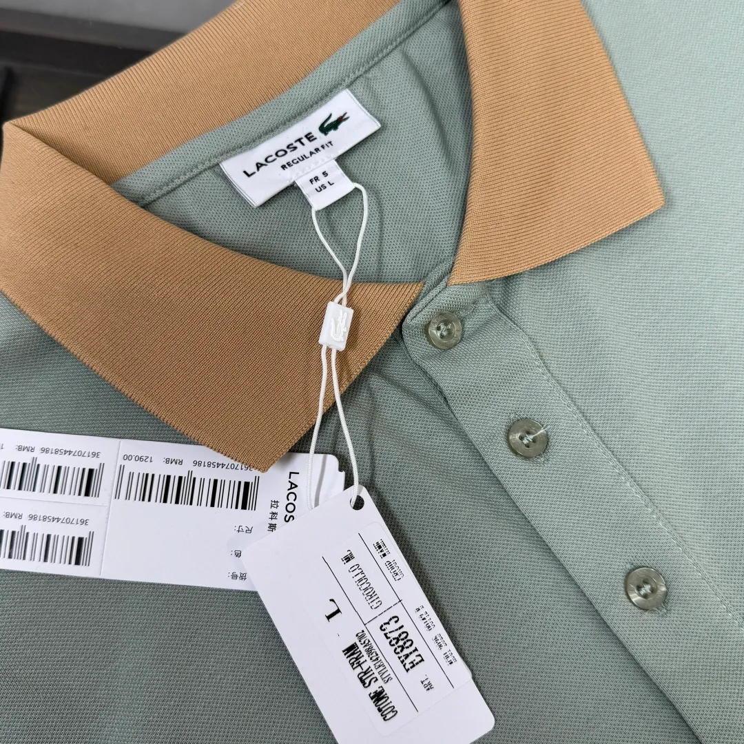 C🌟LACOSTE 2026 New Arrival polo ～ ✅ Same Style～ ， ！ ， ！ ！ ， ， ， ， 👍 ：Black White Light Green Gray Size：M L XL XXL 3XL（ ！）